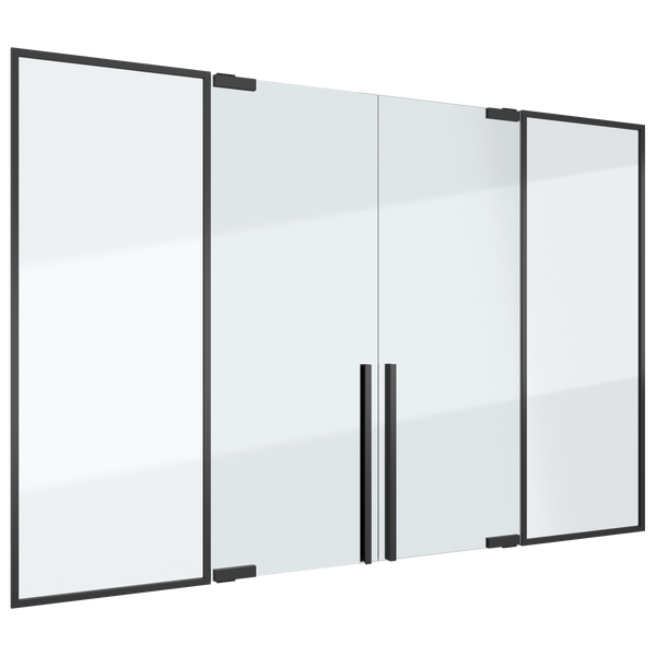 PORTAPIVOT MINI-MAX - DOUBLE DOOR+FIXED Pivot glass and aluminium door By  Portapivot