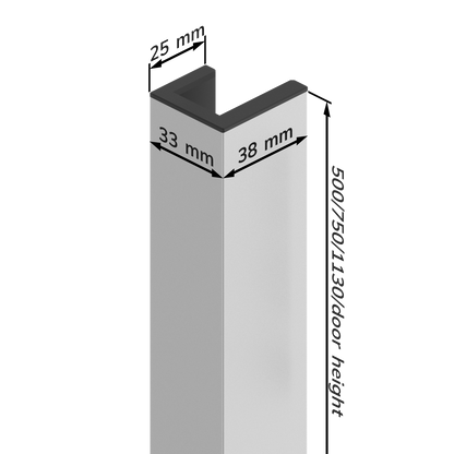 DG.10 door grip | 500 mm | Silver