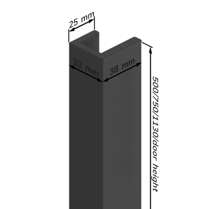 DG.10 door grip | 500 mm | Black